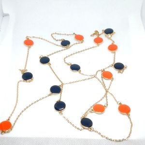 Orange/Black gold chain rope necklace